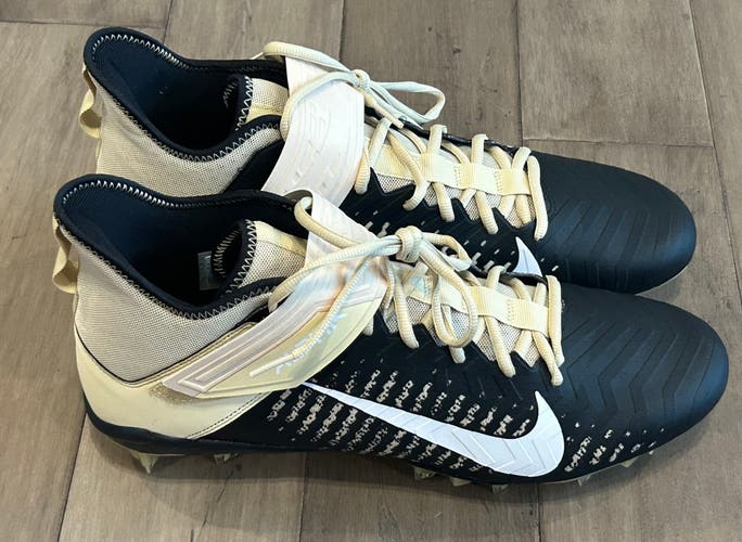 Size 13 Nike Alpha Menace Pro 2 New Orleans Saints Football Cleats Black Gold