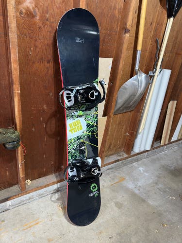 Used Burton Blunt Snowboard With Ride Ex Bindings And Travel Bag