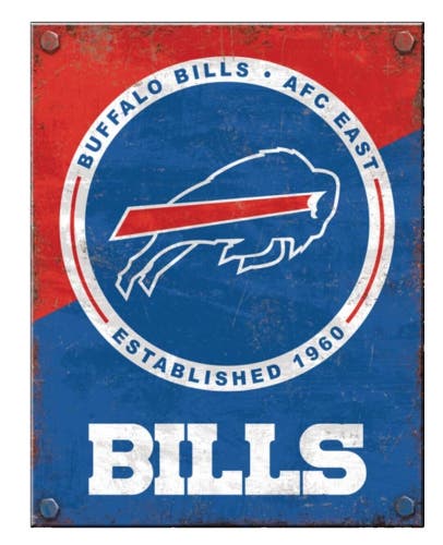 Buffalo Bills Two Tone Tin Sign 16'' x 12.5''