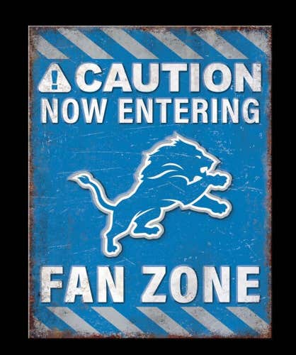 Detroit Lions Fan Zone Tin Sign 16'' x 12.5''