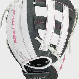 New Easton GHOST FLEX YOUTH LH Throw Fastpitch Gloves Grey And White 10" 11860-EAS8071119