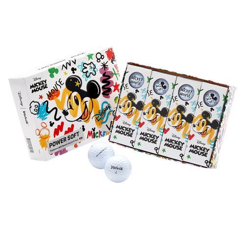 Disney Mickey Volvik Power Soft Gloss White Golf Balls - Limited Edition