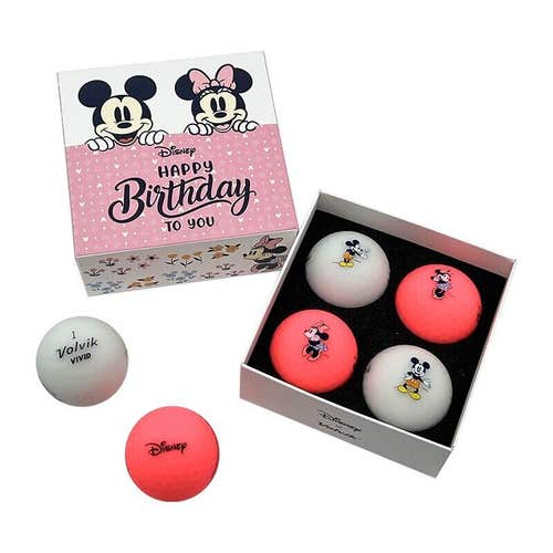 Disney Birthday Volvik Vivid 4-Ball Pack - Limited Edition Mickey & Minnie