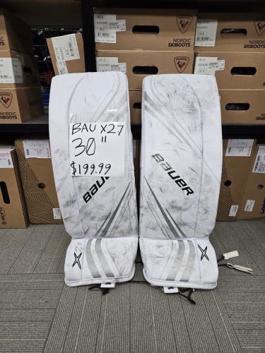 Used Junior Large Bauer Vapor X2.7 Goalie Leg Pads