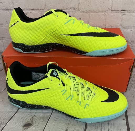 Nike HypervenomX Finale IC Men's Indoor Soccer Shoes Yellow Black Turquoise 11