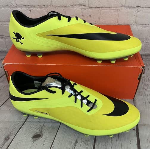 Nike Hypervenom Phatal FG Men's Soccer Cleats Yellow Black Silver US Size 12