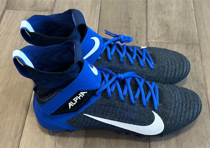 Size 12 Nike Alpha Menace Elite 2 Football Cleats Royal Blue Black