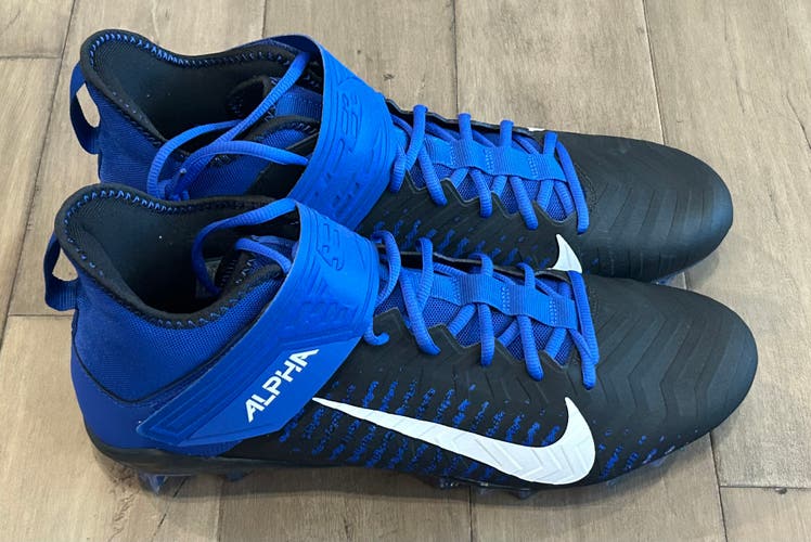 Size 13.5 Nike Alpha Menace Pro 2 Royal Blue Black Duke Football Cleats