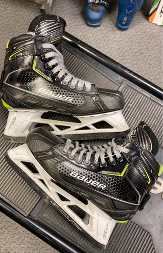 Bauer PRO Used size 7 fit 2 Senior Hockey Goalie Skates with LS5 goalie steel