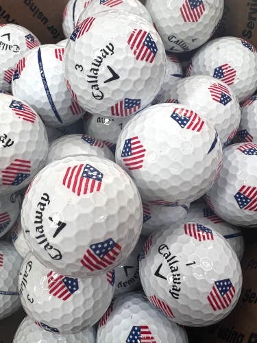6 Callaway USA Flag Tru Track Chrome Soft AAAA Used Golf Balls .....soft/Ls/X