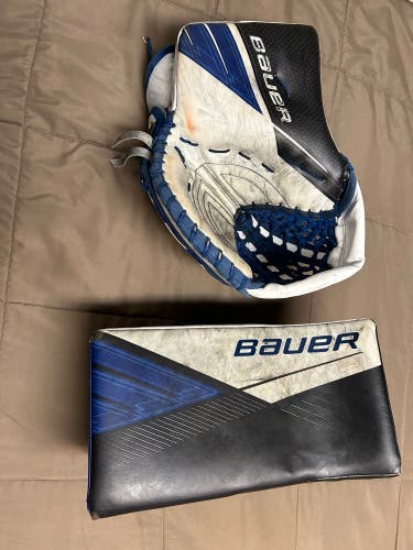 Used  Bauer Regular  Glove And Blocker