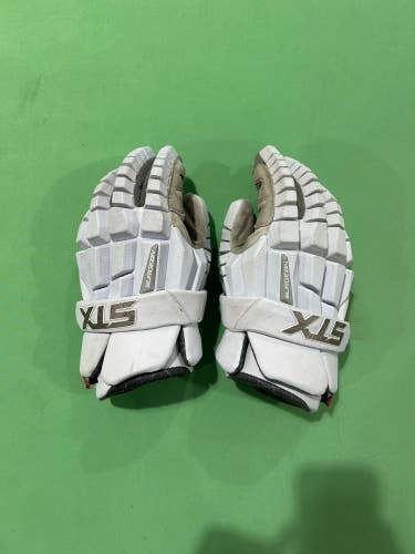 Used Large White STX Surgeon RZR Lacrosse Gloves