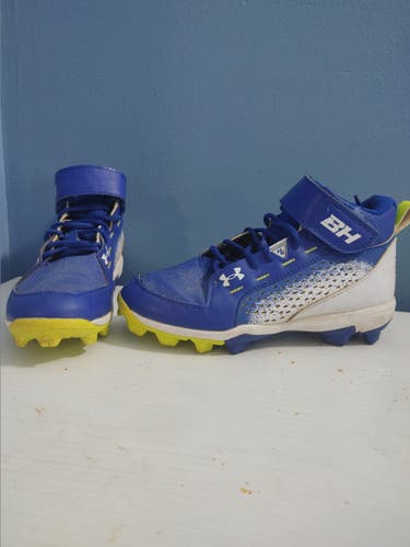 Blue Used 4Y Youth Kid's Under Armour High Top Molded Cleats