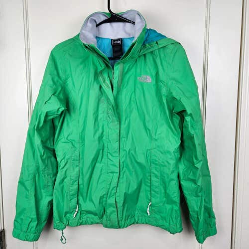 The North Face Hyvent Rain Jacket Womens Size S Gree Full Zip Outdoor Waterproof