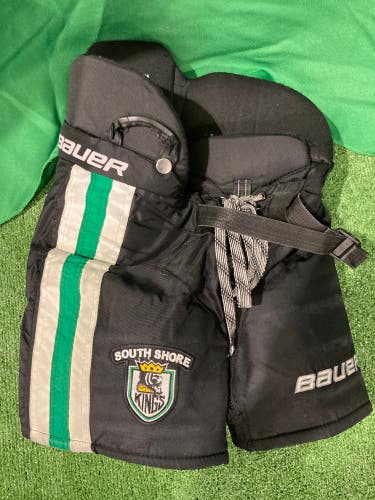 Black Used Junior Medium South Shore Kings Team Issue Bauer Nexus Hockey Pants
