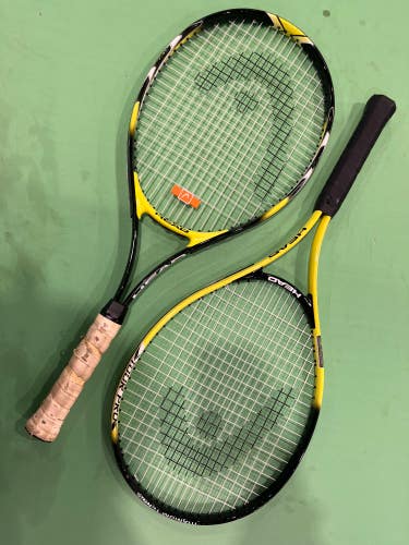 Used 2 Unisex HEAD Tour Pro Tennis Racquet Set + Bag