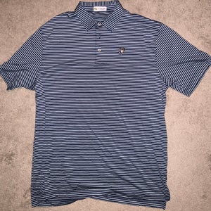 New w/out Tags The Marine Shop Polo Shirt Striped Short Sleeve Blue Men's Large