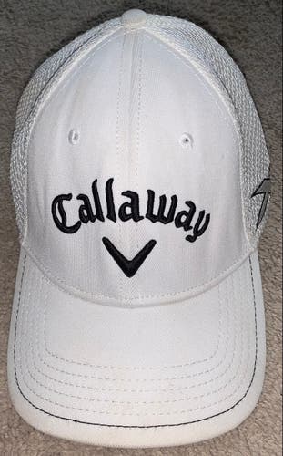 Used Callaway X Hot Odyssey Bomb Tour Authentic Flex Fit S/M mens Golf Hat White