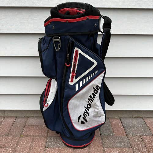 TaylorMade Golf Cart Bag 15 Way USA Blue White Red