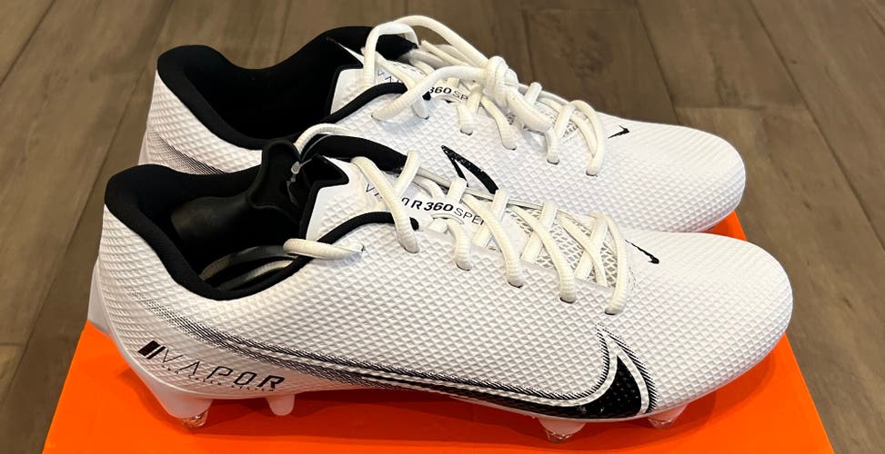 Size 11 Nike Vapor Edge Speed 360 Detachable Football Cleats White Black