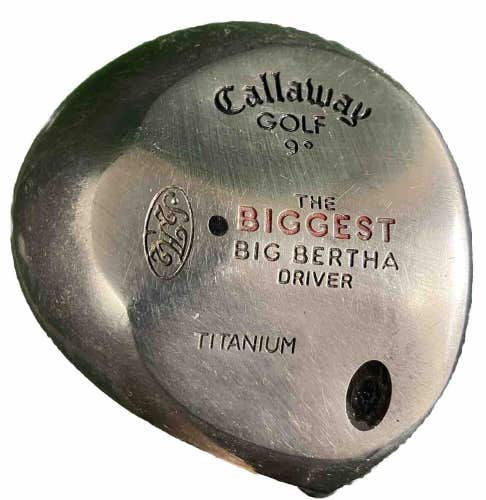 Callaway The Biggest Big Bertha Driver 9* Stiff Graphite 45.5" New Grip Men's RH
