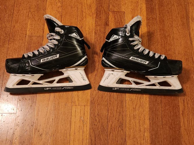 Used Size 4D Bauer Supreme S190 Hockey Goalie Skates - Good Blades!