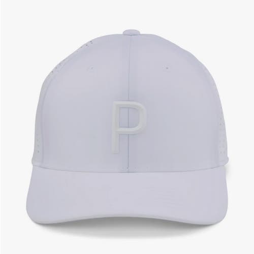 NEW Puma Tech P White Glow Snapback Golf Hat/Cap