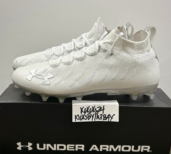 Under Armour Spotlight Lux MC Football Cleats White Size 12 Mens 3022654-100