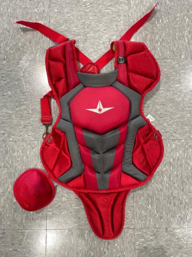 Red Used Intermediate All Star System 7 Catcher's Chest Protector