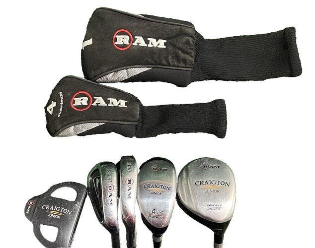 Ram Golf Junior Craigton Starter Set 1W, 4H, Mid-Iron, Short-Iron, Putter RH HCs