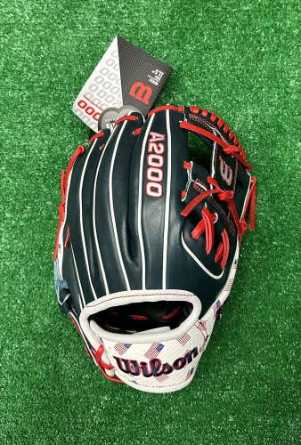 Wilson A2000 GOTM 11.5" 1786 Infield Baseball Glove USA Flags July 2023