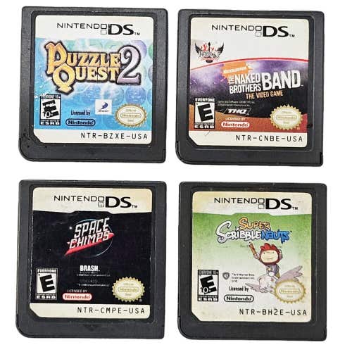 4 Pc Lot - Nintendo DS Naked Brothers Band + Puzzle Quest 2 + Chimps + Scribble