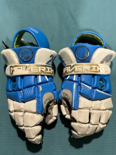 Blue Used Maverik M3 Lacrosse Gloves 13"