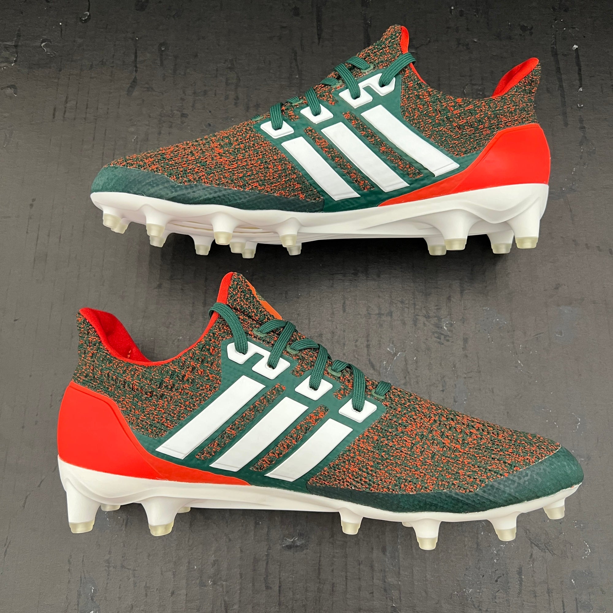 Size 9) Adidas UltraBoost 3.0 'Miami Hurricanes' Cleats Team Issued |  SidelineSwap | Buy and Sell on SidelineSwap