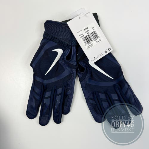 Nike Alpha Huarache Elite Baseball Batting Gloves Navy Blue M