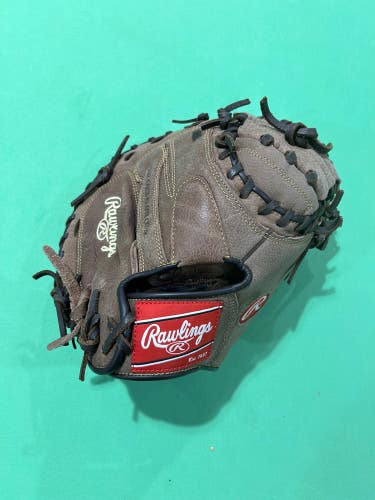 Used Rawlings Player Preferred Right Hand Throw Catcher's Baseball Glove 33"
