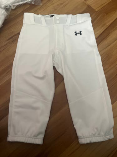 White New Adult Medium Under Armour Game Pants
