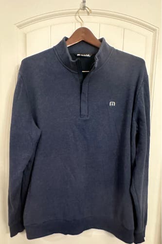 Travis Matthew Shirt Navy 1/4 Zip Pullover Sweatshirt