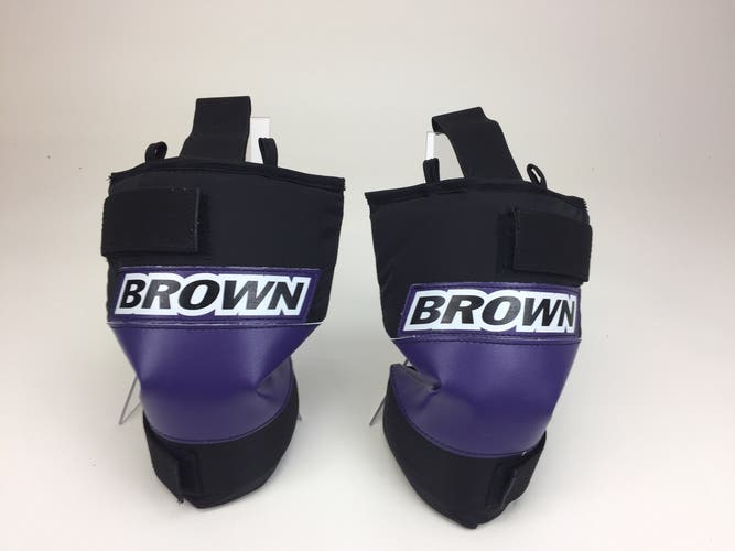 Brown goalie knee pads custom purple