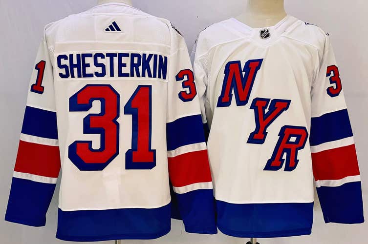 New York Rangers 31 Igor Shesterkin Stadium Series White Ice Hockey Jersey 54