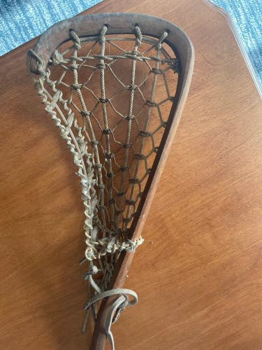 Vintage Wood And Leather Lacrosse Stick