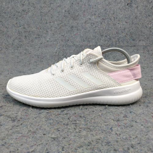 Adidas Cloudfoam QT Flex Womens 10 Shoes Running Sneakers White Pink DB0242