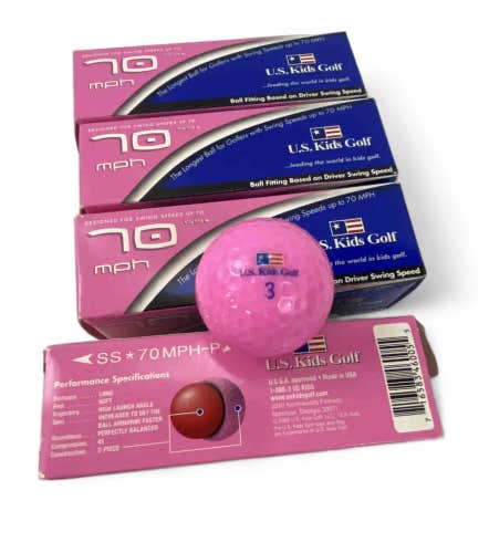 US Kids Pink Golf Balls 12