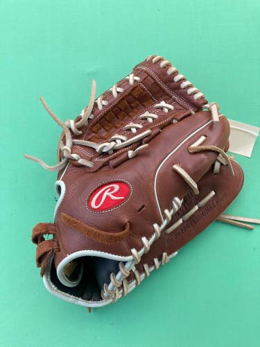 Brown Used Rawlings R9 Right Hand Throw Outfield Softball Glove 12.5"