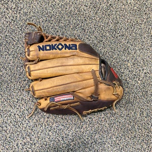 Brown Used Nokona PL-1150 Pro Line Series Right Hand Throw Infield Baseball Glove 11.5"