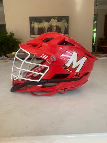 Univ Maryland Game Worn Helmet With Maryland Chinstrap