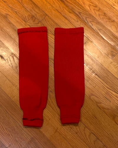 Red Youth  Hockey Knit Socks