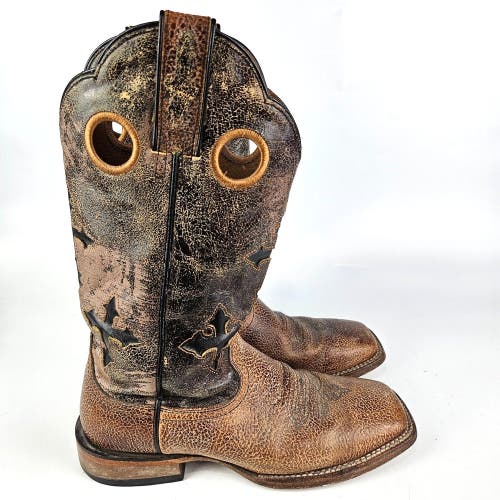Ariat Men's Brown Leather  Iron Cross Western Cowboy Boots Size: 8 D