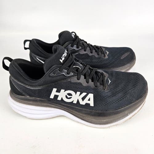 HOKA Bondi 8 Mens Size: 10 D Black Athletic Running Training Shoes Sneakers