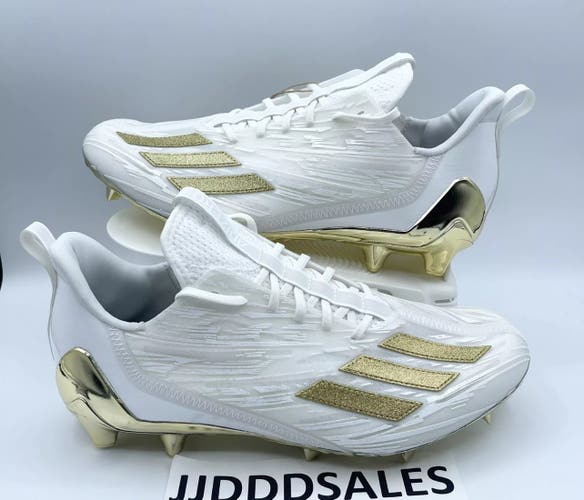 Adidas Adizero Football Cleats White Gold Metallic GX5122 Men’s Size 12 NWT